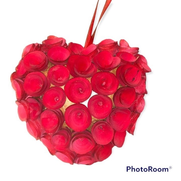 ❤️ HANDMADE ROSE WOODEN HEART ❤️ - Picture 4 of 4